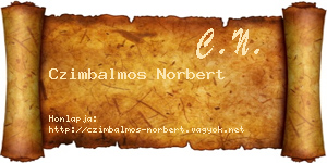 Czimbalmos Norbert névjegykártya